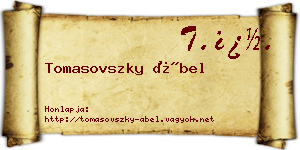 Tomasovszky Ábel névjegykártya