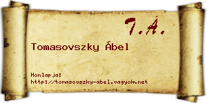 Tomasovszky Ábel névjegykártya