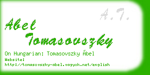 abel tomasovszky business card